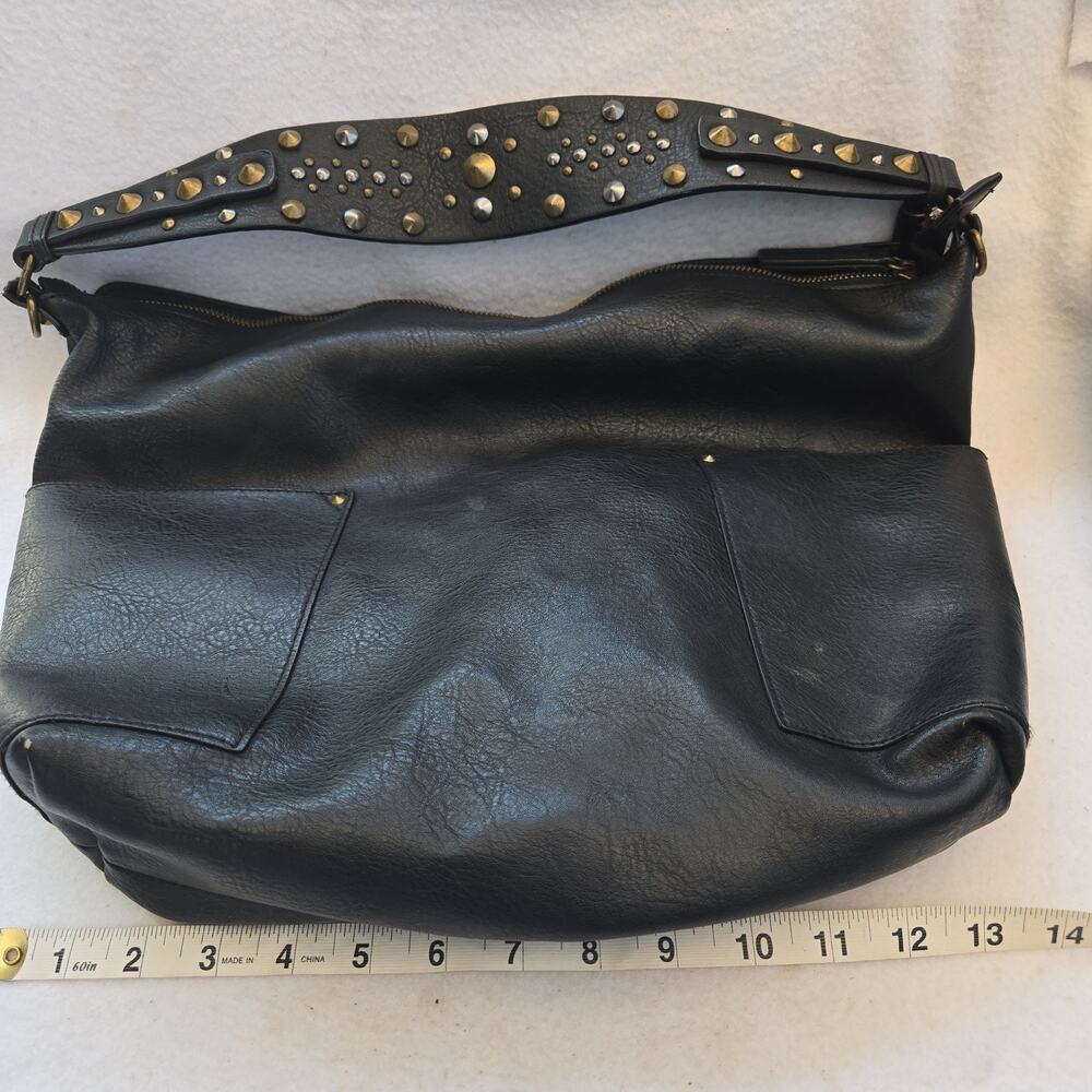 Steve Madden Black Gold Studded Handbag Purse